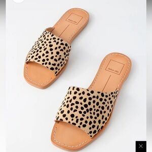 🐆Dolce Vita Cato Leopard Pony Fur Slide Sandals